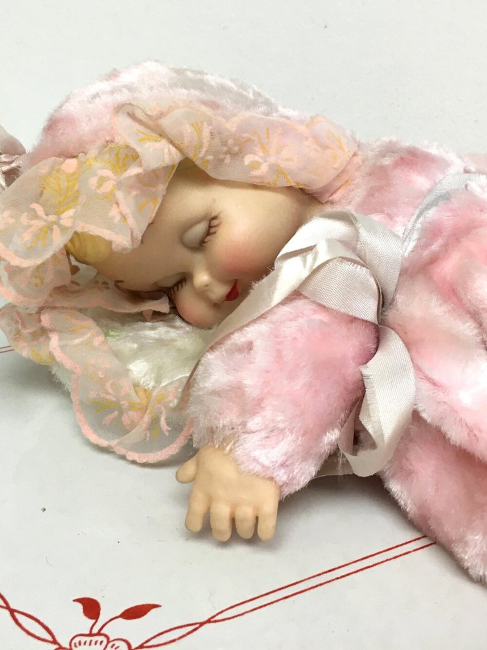 Vintage Rushton 1950's Pink Pajama Bed Doll